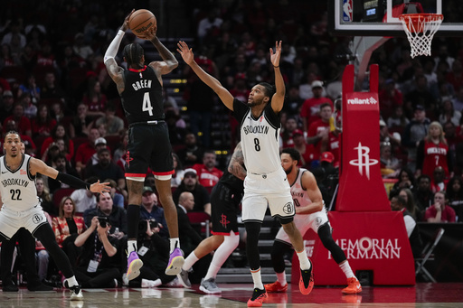 Nets achieve back-to-back wins for the first time since November, defeating Rockets 110-98.