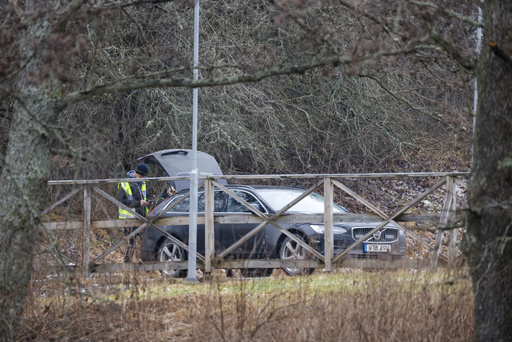 Police at the scene of an incident at Risbergska School, in Örebro, Sweden, Tuesday, Feb. 4, 2025. (Kicki Nilsson/TT News Agency via AP)