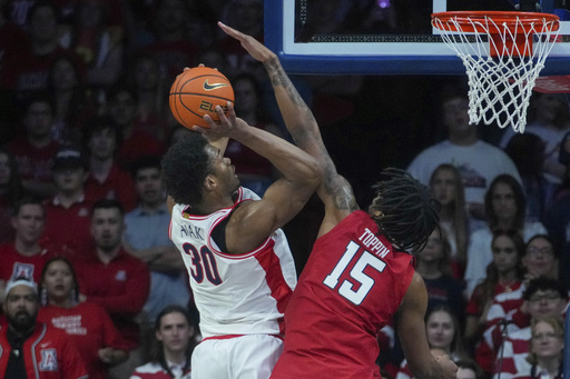 No. 20 Arizona seeks redemption, defeating No. 13 Texas Tech 82-73 after their sole Big 12 defeat