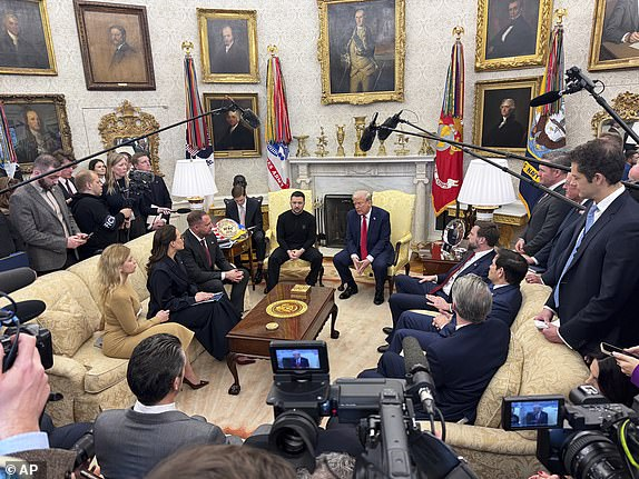 A reporter with Tass, the Russian state news agency, has just been escorted out of the Oval Office meeting between Trump and Zelensky.

