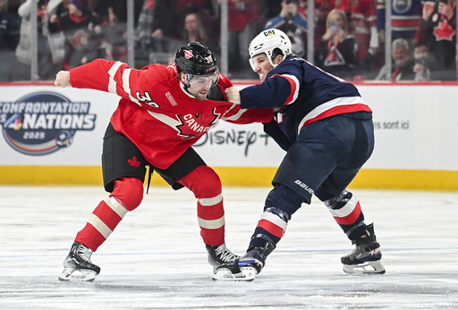 US player Matthew Tkachuk exits the 4 Nations Face-Off match against Canada due to a lower-body injury