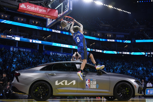 Mac McClung achieves unprecedented three consecutive wins in NBA dunk contest.