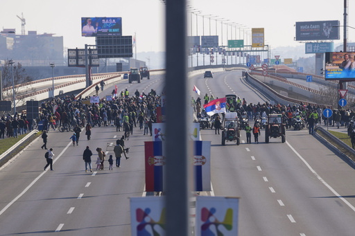 Serbian demonstrators obstruct major bridge and roadways to commemorate 100 days since tragic canopy incident.