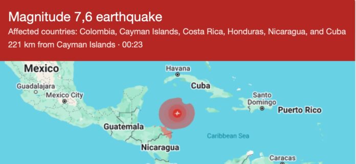 Powerful 7.6 earthquake strikes the Caribbean (Photo: Google)