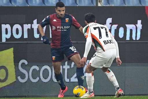 Genoa secures 2-0 victory against struggling Venezia with late goals in Serie A