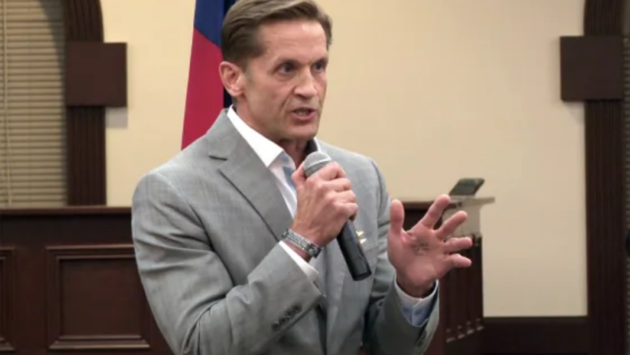 Rep. Rich McCormick, R-Ga., at a town hall in his district, in Georgia on Thursday.WXIA