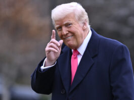 President Donald Trump arrives at the White House after speaking at the Conservative Political Action Conference, CPAC, Saturday, Feb. 22, 2025, in Washington. (AP Photo/John McDonnell)