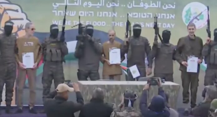 Hamas releases 3 hostages as part of ceasefire deal with Israel (Photo: CBS News/YouTube)