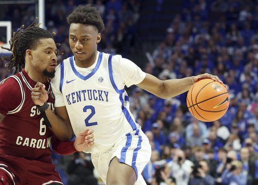 Kentucky, ranked 14th, halts losing streak with an 80-57 victory against South Carolina.