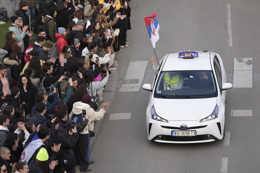 Serbian taxi drivers unite to return Belgrade students battling corruption.