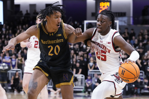 John Tonje nets 27 points as No. 17 Wisconsin defeats Northwestern 75-69