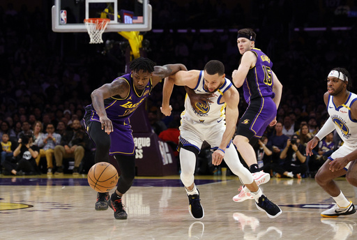 LeBron tallies 42 points, edging out Steph’s 37 as the Lakers defeat the Warriors 120-112.