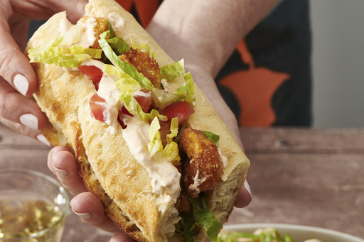 The Super Bowl in New Orleans is the perfect occasion for enjoying shrimp po’boy sandwiches.