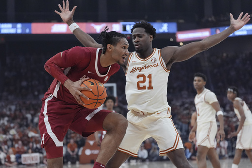 Stevenson and No. 2-ranked Alabama overpower Texas 103-80, paving the way for an SEC clash against their rivals, No. 1 Auburn.