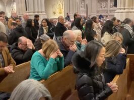 Faithful Gather at St. Patrick’s Cathedral to Support Pope Francis (Photo: NYP/YouTube)