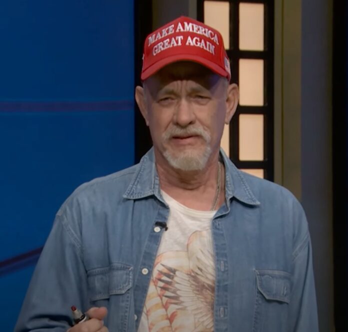 Tom Hanks Under Fire for 'Racist' MAGA Stereotype on SNL 50 (Photo: Saturday Night Live/YouTube)