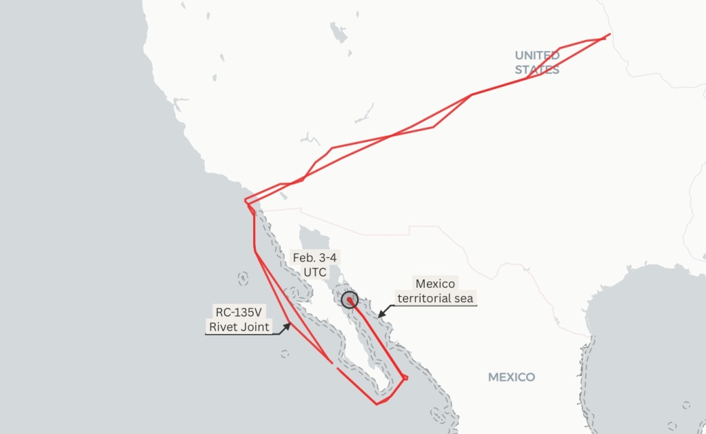 US Spy Jet Spotted Over Cartel Territory in Mexico (Photo: flightradar24)