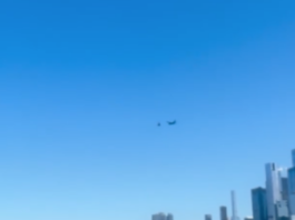 Professional diver Donald Gann filmed a tense moment over the Hudson River on Thursday.