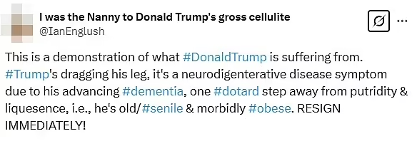 Others baselessly suggested the President could be suffering from a myriad of health conditions, although it is unclear on what authority - if any - they had to make these hypotheses

