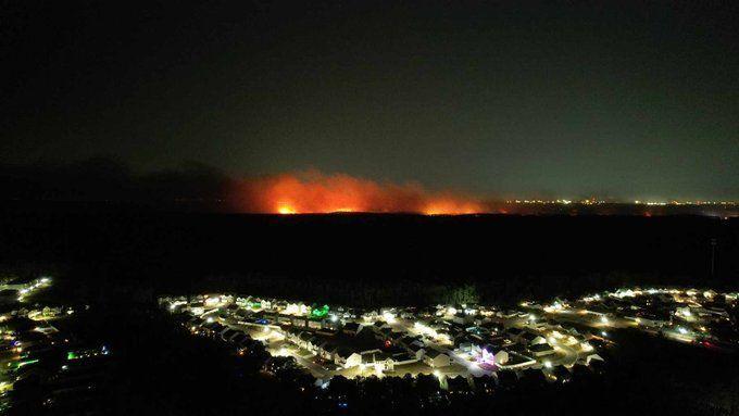 Carolina Forest area wildfire taken from west of the fire. (Viewer Chris Koller)