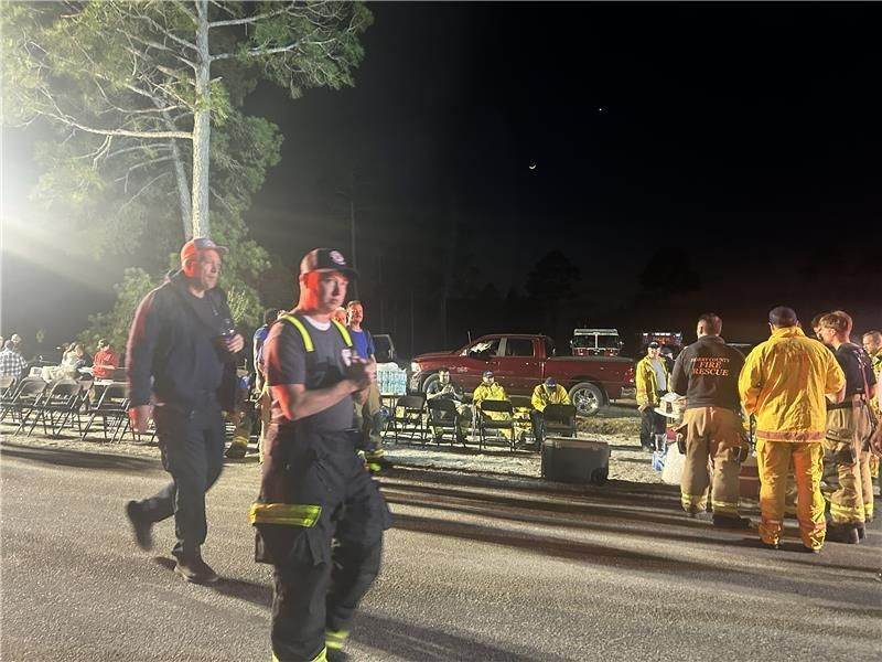 Firefighters being fed at Carolina Forest Community Church March 1, 2025. (Gianna Forbis/WPDE)
