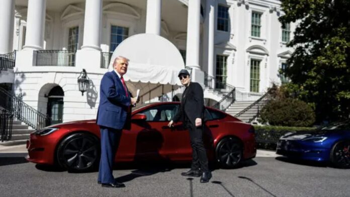 Trump buys Tesla, Photo from X @realDonaldTrump